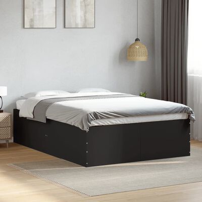 vidaXL Estructura de cama madera de ingeniería negra 135x190 cm