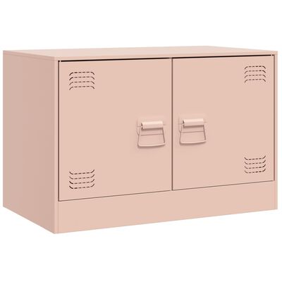 vidaXL Mueble para TV de acero rosa 67x39x44 cm