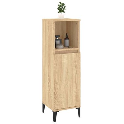 vidaXL Armario de baño madera contrachapada roble Sonoma 30x30x100 cm