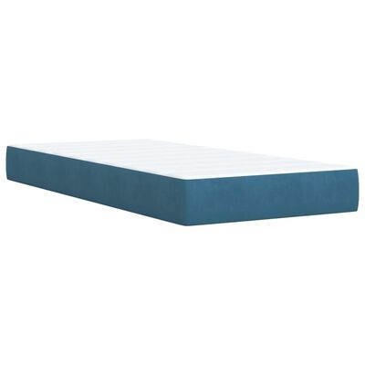 vidaXL Cama box spring con colchón terciopelo azul oscuro 90x190 cm