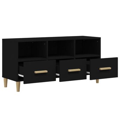 vidaXL Mueble de TV madera contrachapada negro 102x36x50 cm