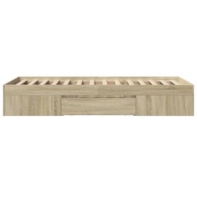 vidaXL Estructura de cama sin colchón madera roble Sonoma 75x190 cm