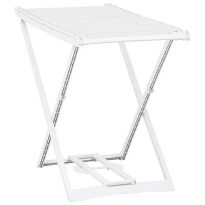 vidaXL Tendedero plegable de plástico blanco