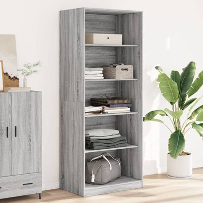 vidaXL Armario de madera de ingeniería gris Sonoma 80x50x200 cm