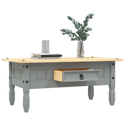 vidaXL Mesa de centro Corona Range pino mexicano gris 100x55x44 cm