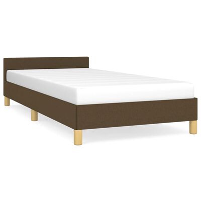 vidaXL Estructura de cama sin colchón tela marrón oscuro 90x190 cm