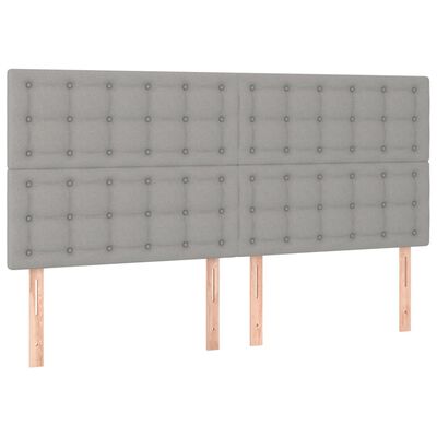 vidaXL Cama box spring con colchón tela gris claro 160x200 cm