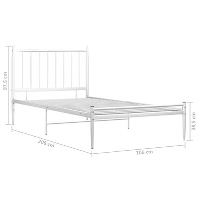 vidaXL Estructura de cama sin colchón metal blanco 100x200 cm