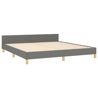 vidaXL Cama sin colchón de tela gris oscuro 180x200 cm