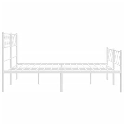 vidaXL Estructura cama sin colchón con estribo metal blanco 120x200 cm