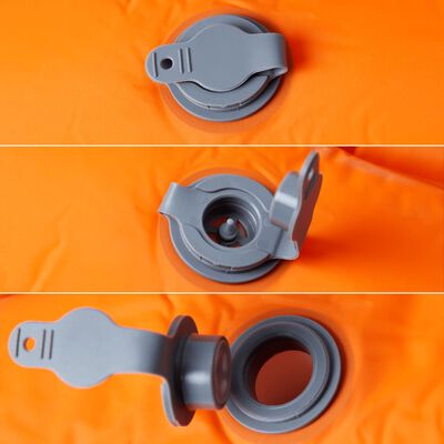 vidaXL Colchón de camping autoinflable con almohada 1 persona naranja