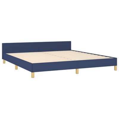 vidaXL Estructura de cama con cabecero sin colchón tela azul 160x200cm