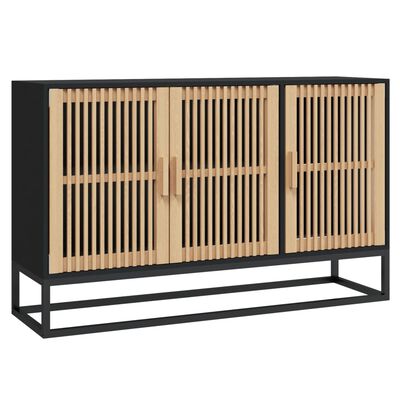 vidaXL Aparador de madera contrachapada negro 105x30x65 cm