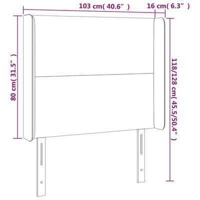 vidaXL Cabecero con LED de tela azul 103x16x118/128 cm