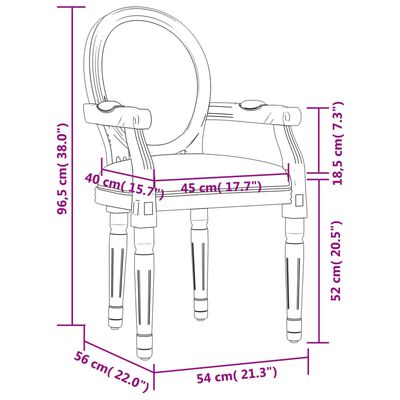 vidaXL Silla de comedor de lino 54x56x96,5 cm