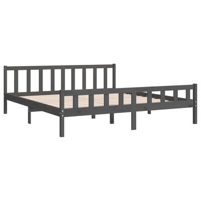 vidaXL Estructura de cama de madera maciza gris 160x200 cm