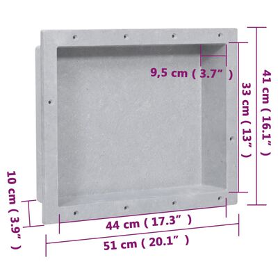 vidaXL Hornacina de ducha gris mate 41x51x10 cm