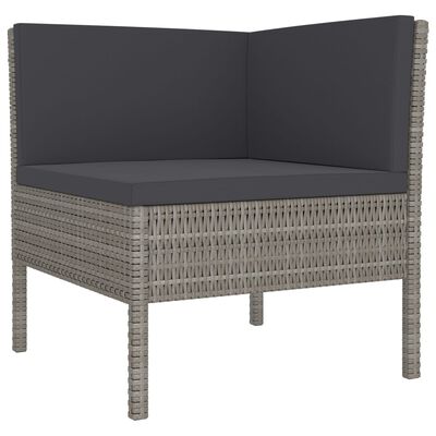 vidaXL Set de muebles de jardín 9 pzas y cojines ratán sintético gris