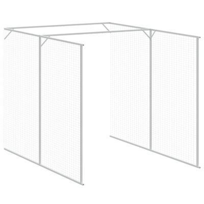 vidaXL Caseta perros corral acero galvanizado gris claro 165x863x181cm