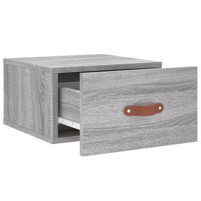 vidaXL Mesitas de noche de pared 2 uds color gris Sonoma 35x35x20 cm