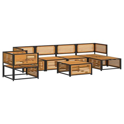 vidaXL Set de sofás de jardín con cojines 7 pzas madera maciza acacia