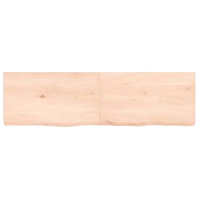 vidaXL Encimera de baño madera maciza sin tratar 140x40x(2-6) cm