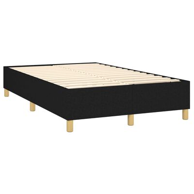 vidaXL Cama box spring con colchón LED tela negro 120x200 cm