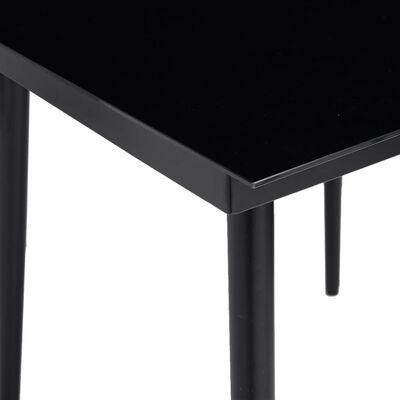 vidaXL Mesa de comedor de jardín acero y vidrio negra 140x70x74 cm