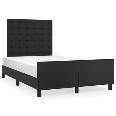 vidaXL Estructura de cama con cabecero cuero sintético negro 120x200cm