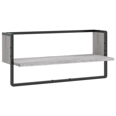 vidaXL Estante de pared con barra gris Sonoma 65x25x30 cm