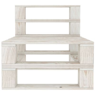 vidaXL Juego de muebles de palés para jardín 7 piezas madera blanco