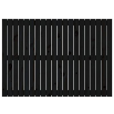 vidaXL Cabecero de cama de pared madera maciza pino negro 127,5x3x90cm