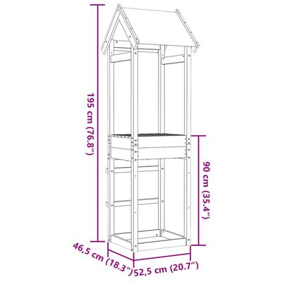 vidaXL Torre de juegos madera maciza de pino 52,5x46,5x195 cm