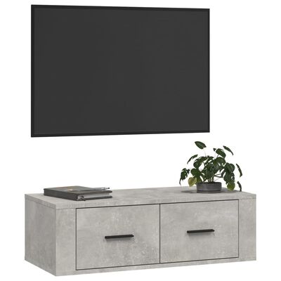 vidaXL Mueble de TV colgante madera gris hormigón 80x36x25 cm