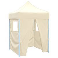 vidaXL Carpa plegable profesional con 4 paredes acero color crema 2x2m