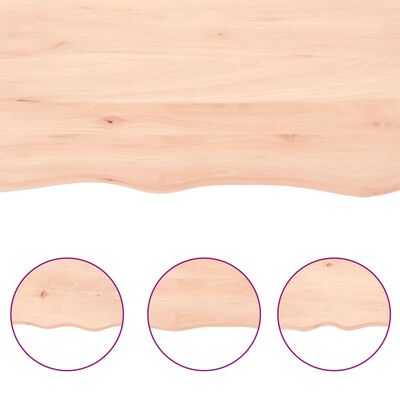 vidaXL Encimera de baño madera maciza sin tratar 180x50x(2-6) cm