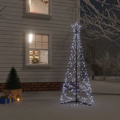 vidaXL Árbol de Navidad cónico 200 LED blanco frío 70x180 cm