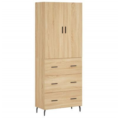 vidaXL Aparador alto madera contrachapada color roble 69,5x34x180 cm