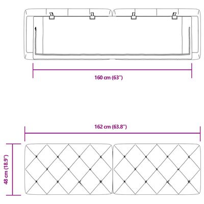 vidaXL Cabecero de cama acolchado terciopelo gris oscuro 160 cm