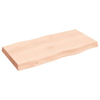 vidaXL Tablero de mesa madera maciza borde natural 80x40x(2-6) cm