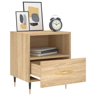 vidaXL Mesita noche 2 uds madera ingeniería roble Sonoma 40x35x47,5 cm