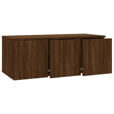 vidaXL Mueble TV madera contrachapada color marrón roble 80x34x30 cm