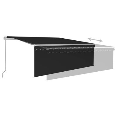 vidaXL Toldo retráctil manual con persiana antracita 4x3 m