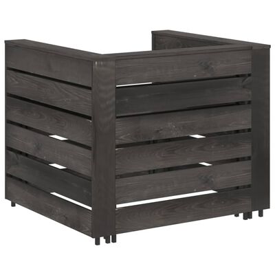 vidaXL Set de muebles de jardín 6 pzas madera de pino impregnada gris