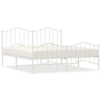 vidaXL Estructura cama sin colchón con estribo metal blanco 183x213 cm