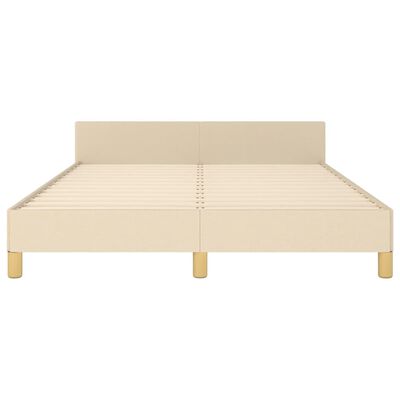 vidaXL Estructura de cama con cabecero de tela color crema 140x200 cm