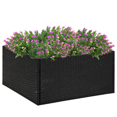 vidaXL Jardinera ratán sintético negra 80x80x40 cm