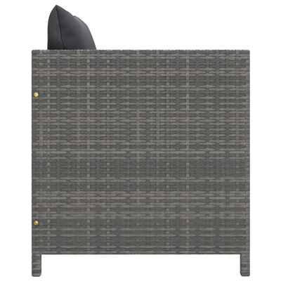 vidaXL Set de muebles de jardín 5 pzas y cojines ratán sintético gris