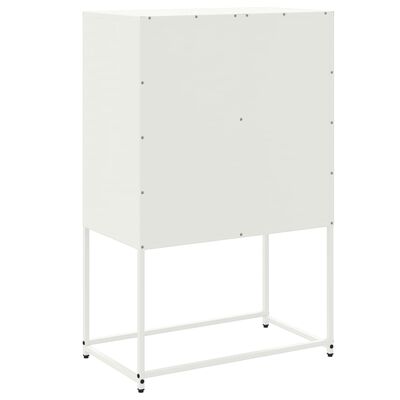 vidaXL Aparador de acero blanco 68,5x38,5x107 cm