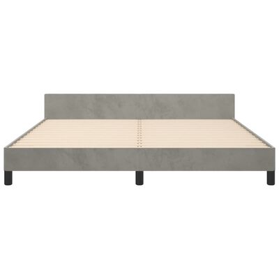 vidaXL Estructura de cama con cabecero terciopelo gris claro 180x200cm